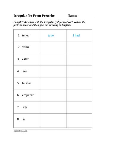 irregular-yo-form-preterite-quiz-or-worksheet-teaching-resources