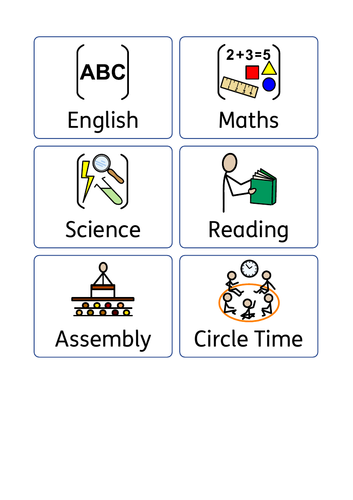 Daily Timetable/Schedule Visuals for School Day (Widgit)