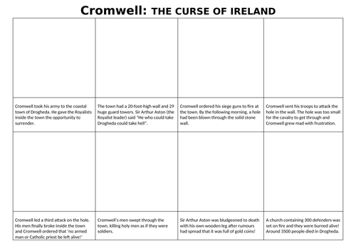 Cromwell - The Curse of Ireland Storyboard