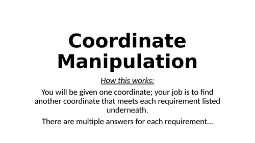 Coordinate Manipulation