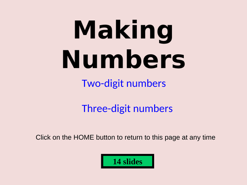 Making 2 and 3-digit numbers