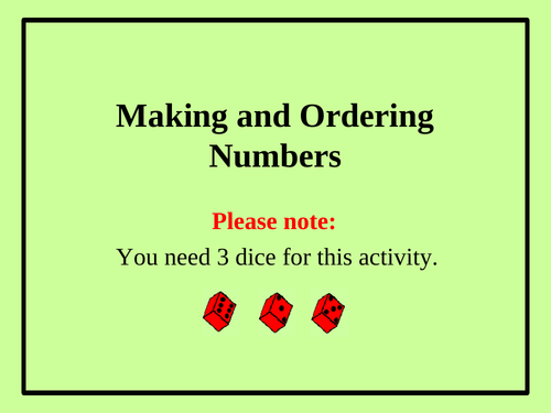Making and Ordering Numbers