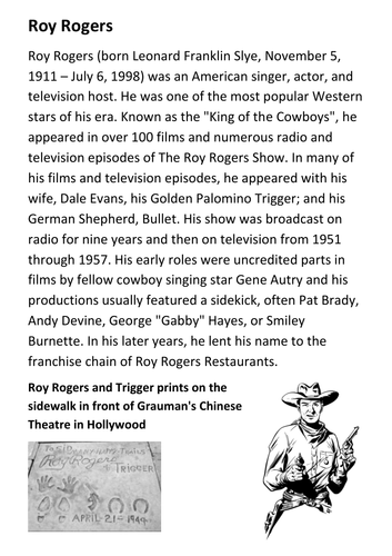 Roy Rogers Handout