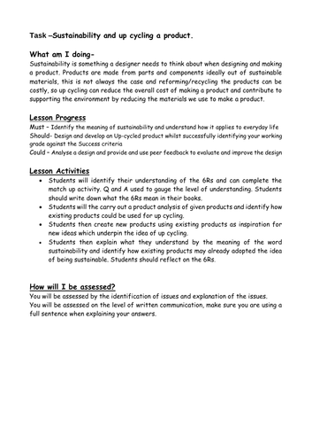 Sustainability and upcycling