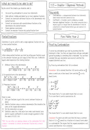 A Level Pure Maths Knowledge Organisers - Y2