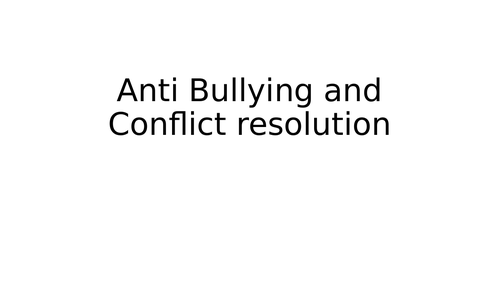 Year 7 Anti-bullying and conflict resolution