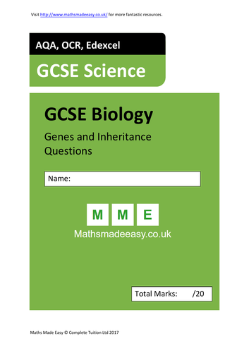 Inheritance & Genetics (Punnet Squares & Pedigree Diagrams)