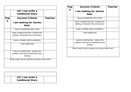 Year 1 Learning Ladder Traditional Tales