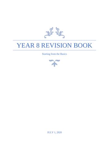 year 8 maths revision booklet teaching resources