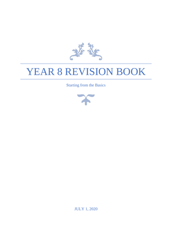 Year 8 Maths Revision Booklet