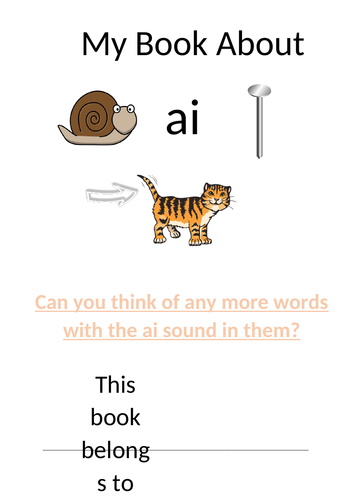 Phonics resource to teach children the sound ‘ai’ in Phase 3.