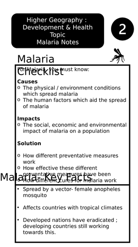 Higher Geography - Development & Health (Malaria)