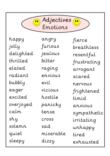 Adjectives - Emotions