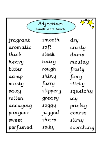 Adjectives - Smell and Touch | Teaching Resources