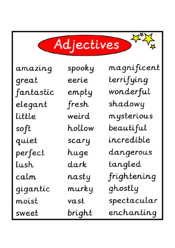 Wow adjectives