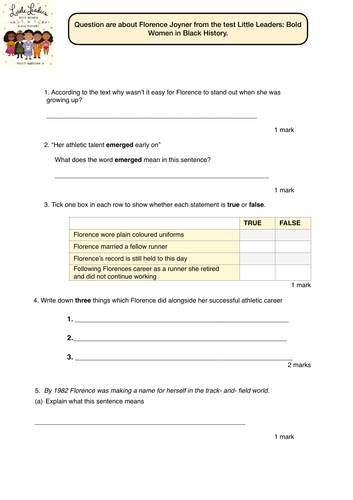 Little Leaders SATS style Questions