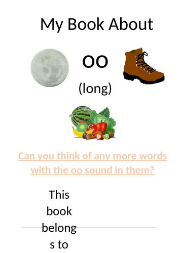 Phonics resource to teach children the sound ‘oo’ (long) in Phase 3