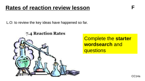 Edexcel CC14a Rates of reaction review lesson for low ability students