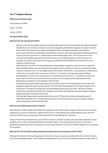 Revision - the 2nd Baldwin Ministry