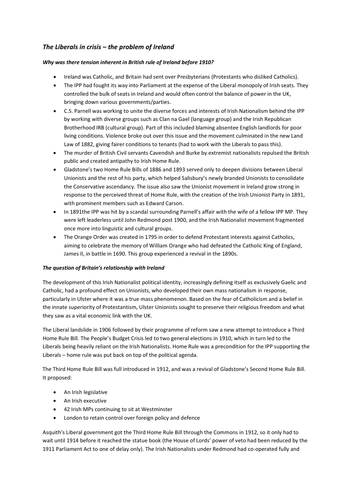 Revision - Ireland 1910-1918
