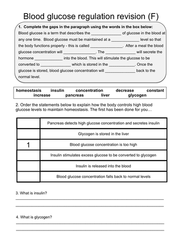 Edexcel Biology revision worksheets (T7 - Animal coordination, control and homeostasis)
