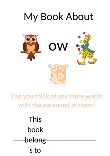 Phonics resource to teach children the sound ‘ow’ in Phase 3