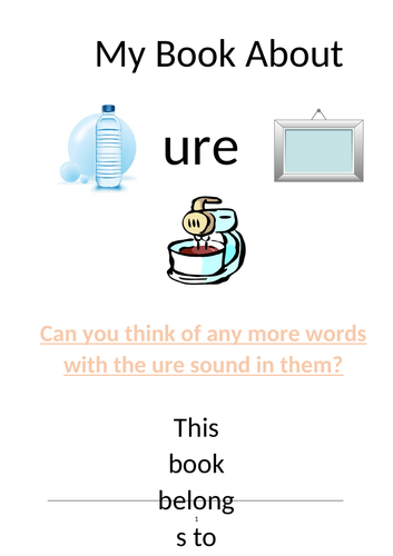 Phonics resource to teach children the sound ‘ure’ in Phase 3