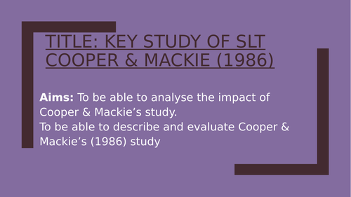 Psychology GCSE OCR- CRIME- social learning theory study- Cooper & Mackie