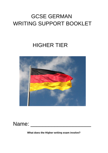 Higher German writing booklet