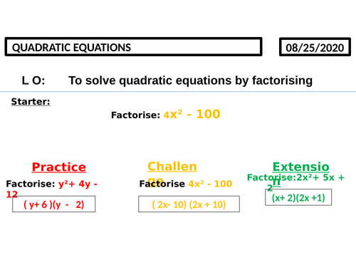 Quadratic  Equation