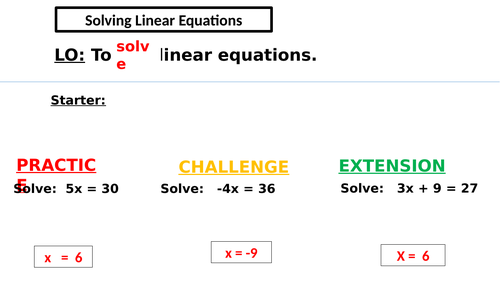 Solving Linear Equations