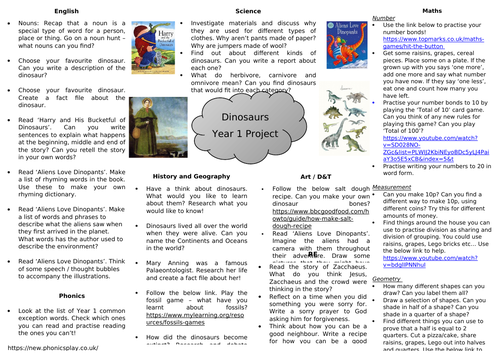 Year 1 Home Learning Project - Dinosaurs