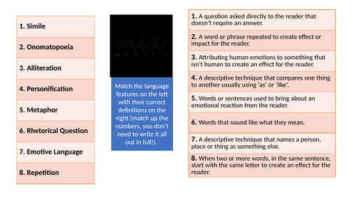 Language Features Mix and Match Powerpoint