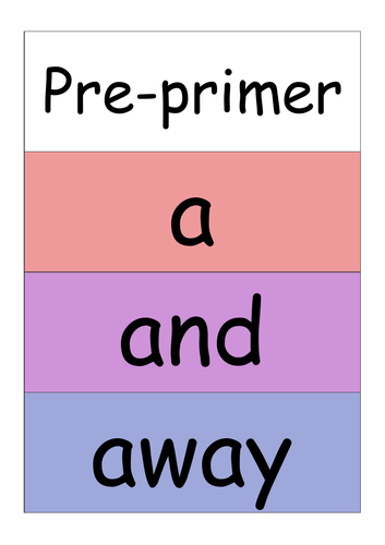Sight Words Word Wall (Pre-primer)