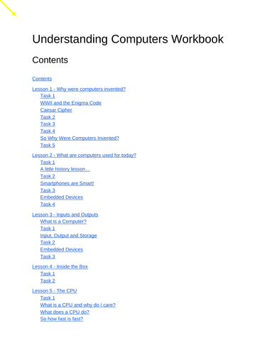 Understanding Computers Unplugged Workbook (Y7) + Knowledge Organiser
