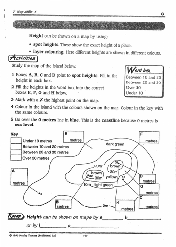 reading height and relief on maps map skills ks3 geography teaching resources