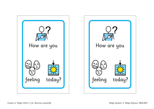 Tolsby/ Fiestad frame check in - widgit emotion symbols