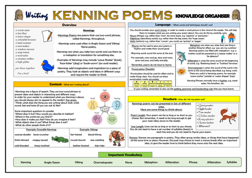 Writing Kenning Poems - KS2 Knowledge Organiser!
