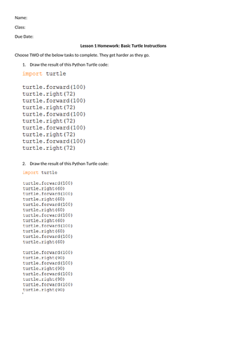 Python Turtle Workbook