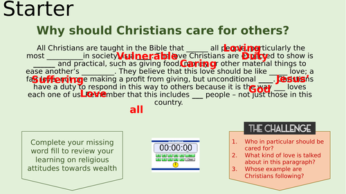 GCSE: Parables about wealth