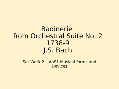 Bach Badinerie Eduqas Set Work Section A analysis