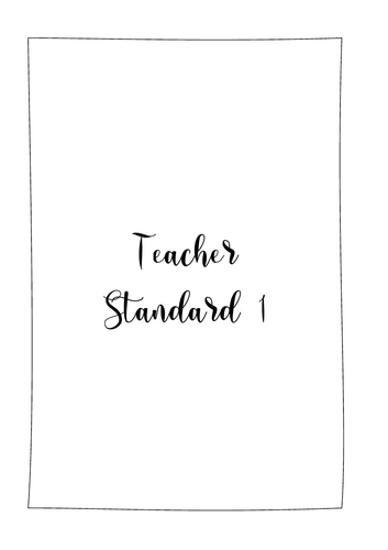Teacher Standards 1-8 folder cover inserts INCLUDING sub standards FREE Part Two guidance