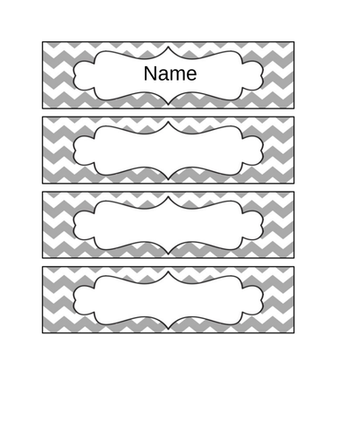 Drawer labels grey and white natural