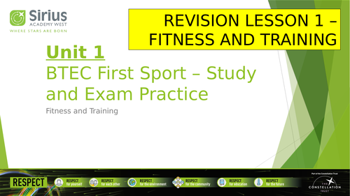 BTEC First Sport x 4 PowerPoint - Fitness for Sport and Exercise