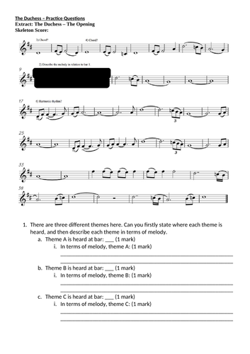 2 Short Practice Questions - The Duchess