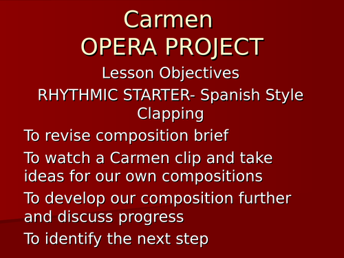 KS3 OPERA COMPOSITION ASSESSMENT - Carmen Project