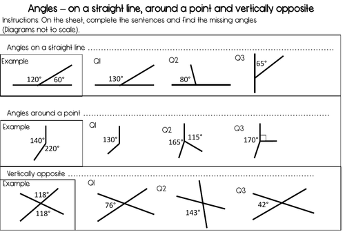 Basic angle facts recall starter