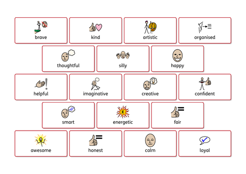 Describing Yourself Word Wall (Widgit)