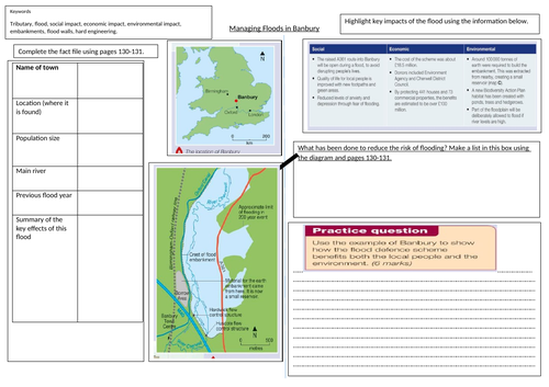 River case study: Banbury Floods (Rivers topic L11) - KS3 Geography