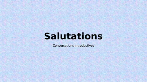 Salutations (Greetings in French) PowerPoint Distance Learning